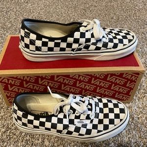 Vans checkerboard shoes with ties